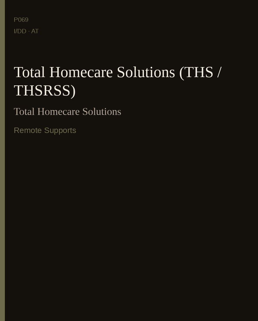 Total Homecare Solutions (THS / THSRSS) — Total Homecare Solutions