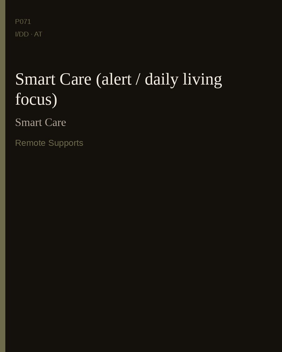 Smart Care (alert / daily living focus) — Smart Care