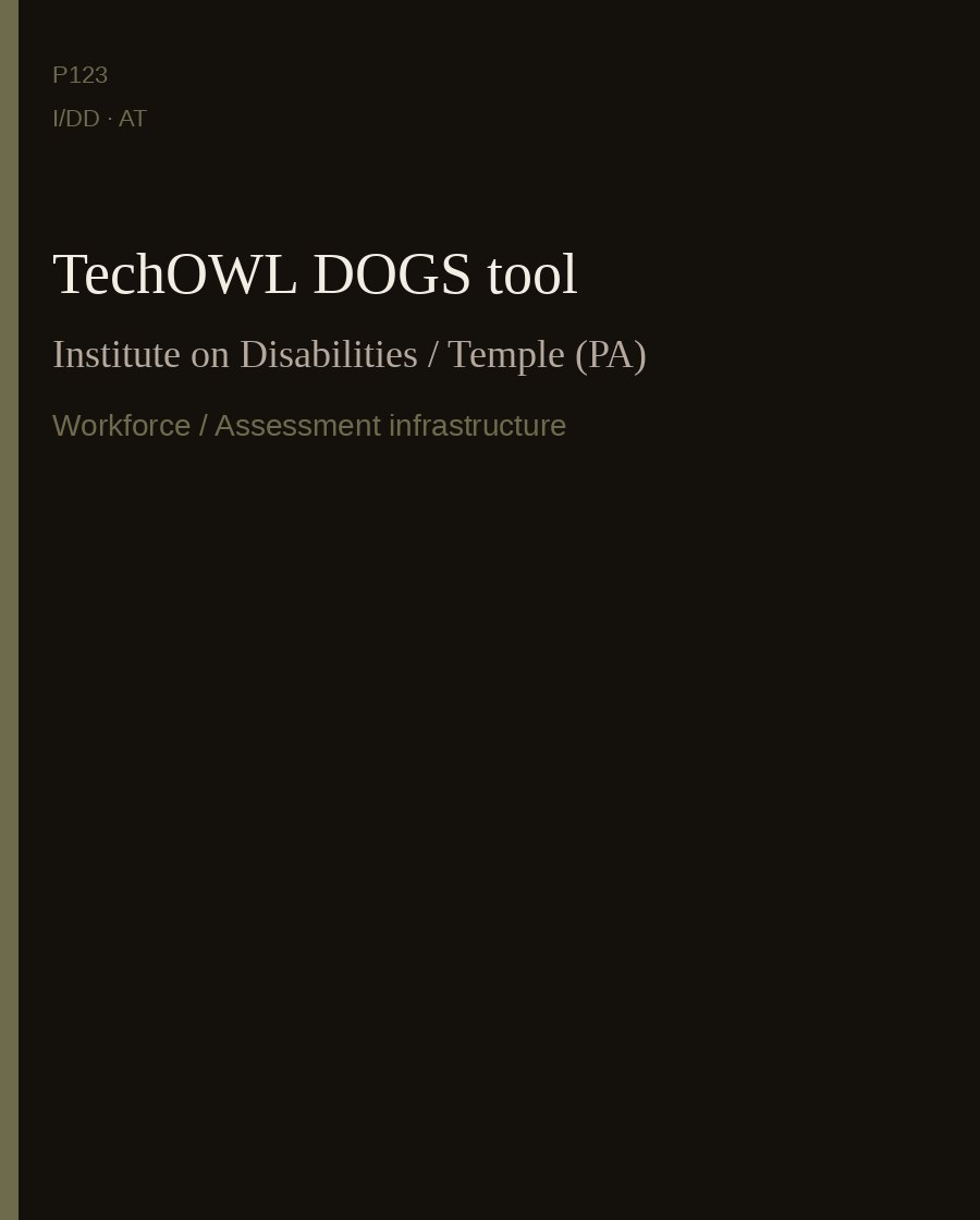 TechOWL DOGS tool — Institute on Disabilities / Temple (PA)