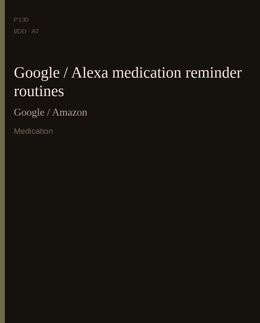 Google / Alexa medication reminder routines — Google / Amazon