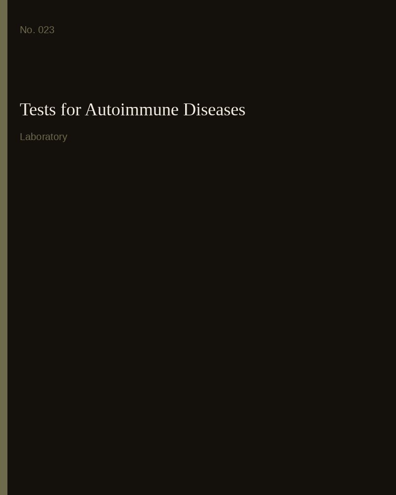 Tests for Autoimmune Diseases