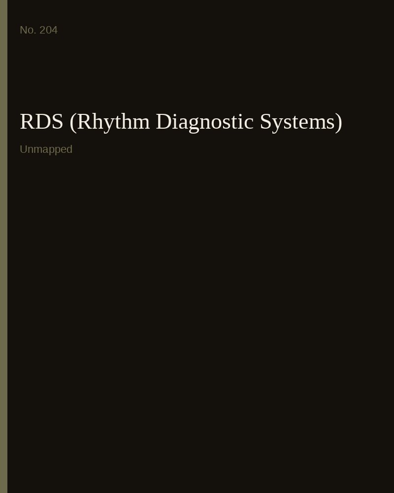 RDS (Rhythm Diagnostic Systems)
