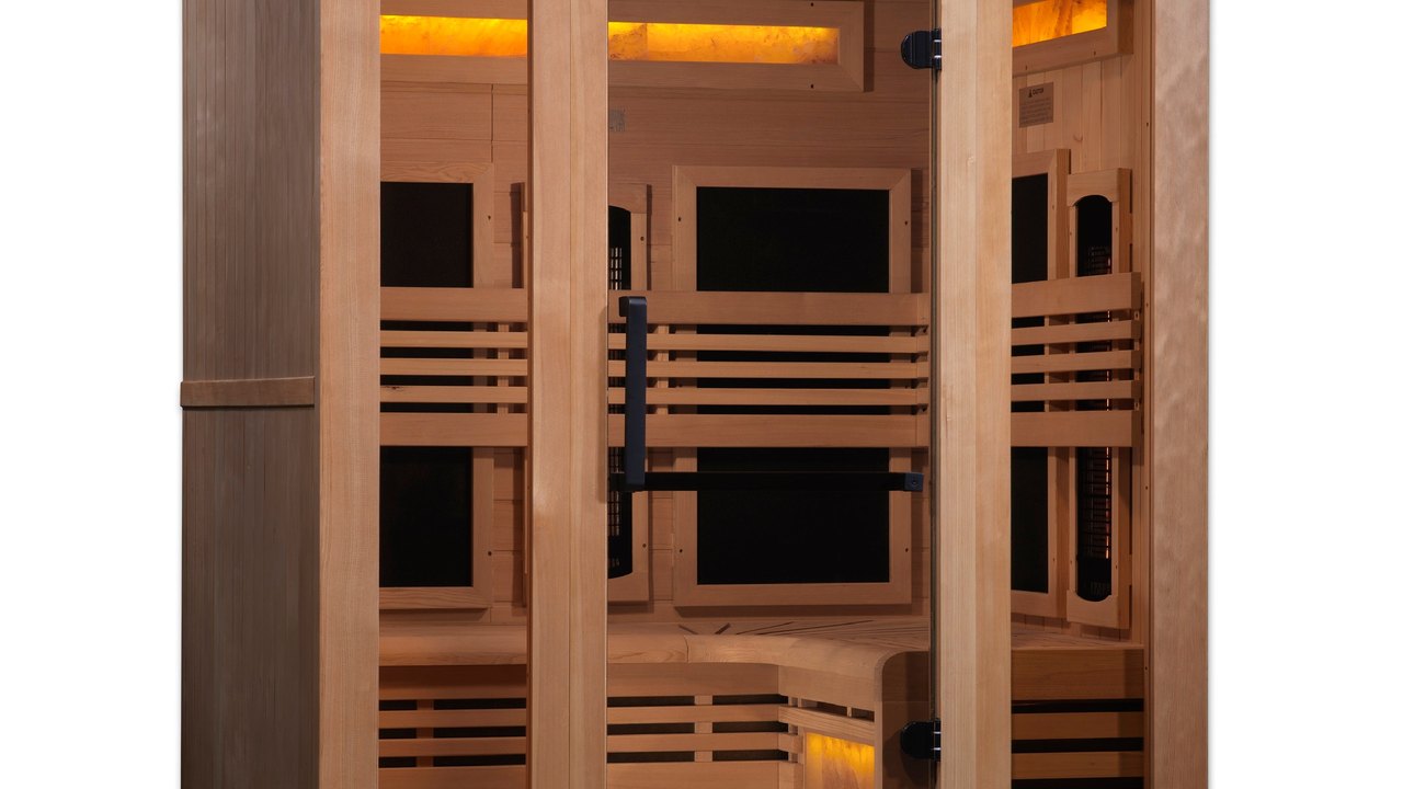 Golden Designs Reserve Edition 3 Person Full Spectrum Sauna with Himalayan Salt Bar by Golden Designs