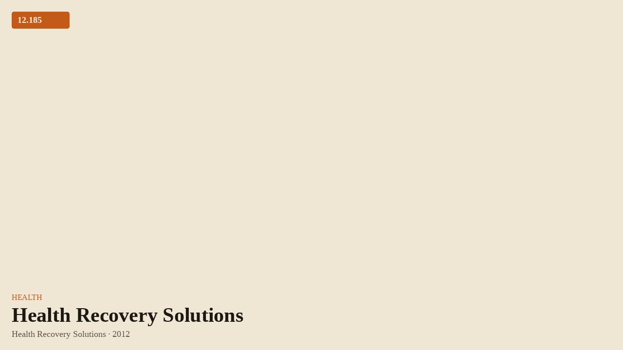 Health Recovery Solutions (2012) by Health Recovery Solutions