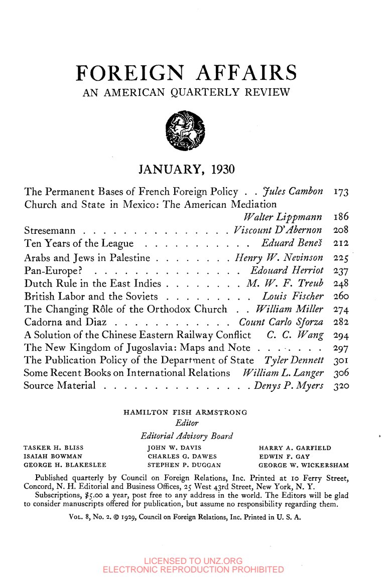 Foreign Affairs cover