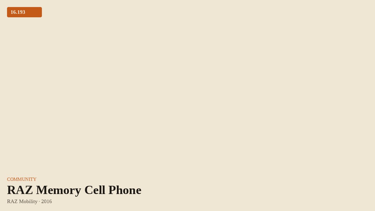 RAZ Memory Cell Phone (2016) by RAZ Mobility