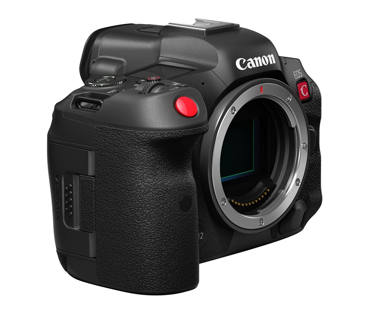 EOS R5 C body shown without the RF-S7.8mm F4 STM DUAL lens