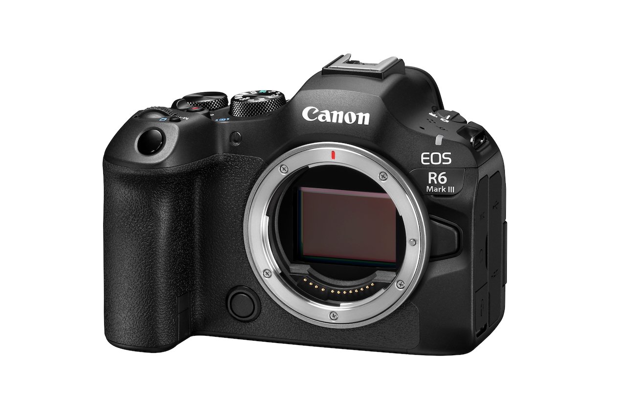 EOS R6 Mark III body shown without the RF5.2mm F2.8 L Dual Fisheye lens