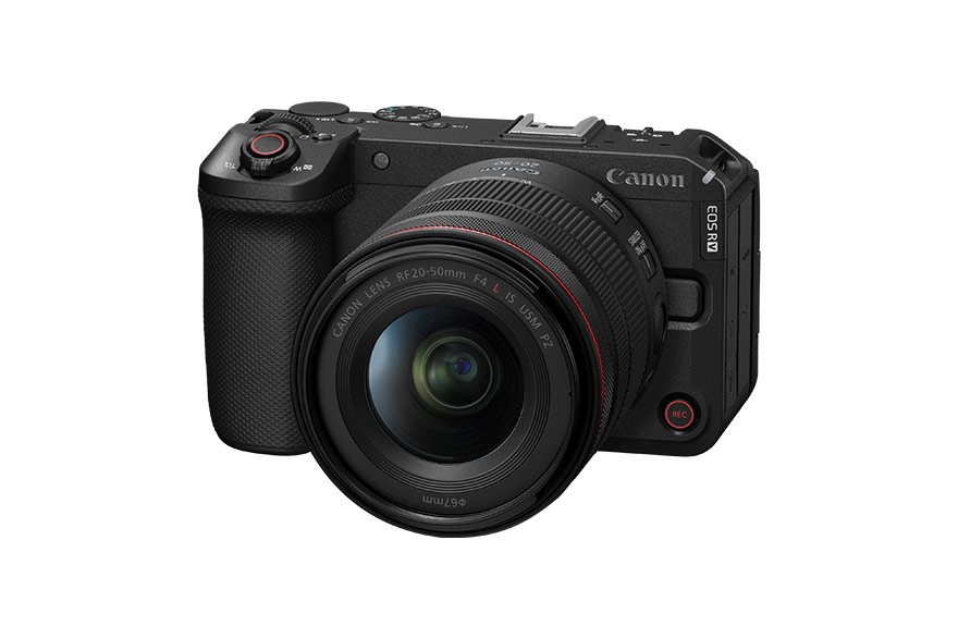 EOS R6 V body shown with a different lens, not the RF5.2mm F2.8 L Dual Fisheye