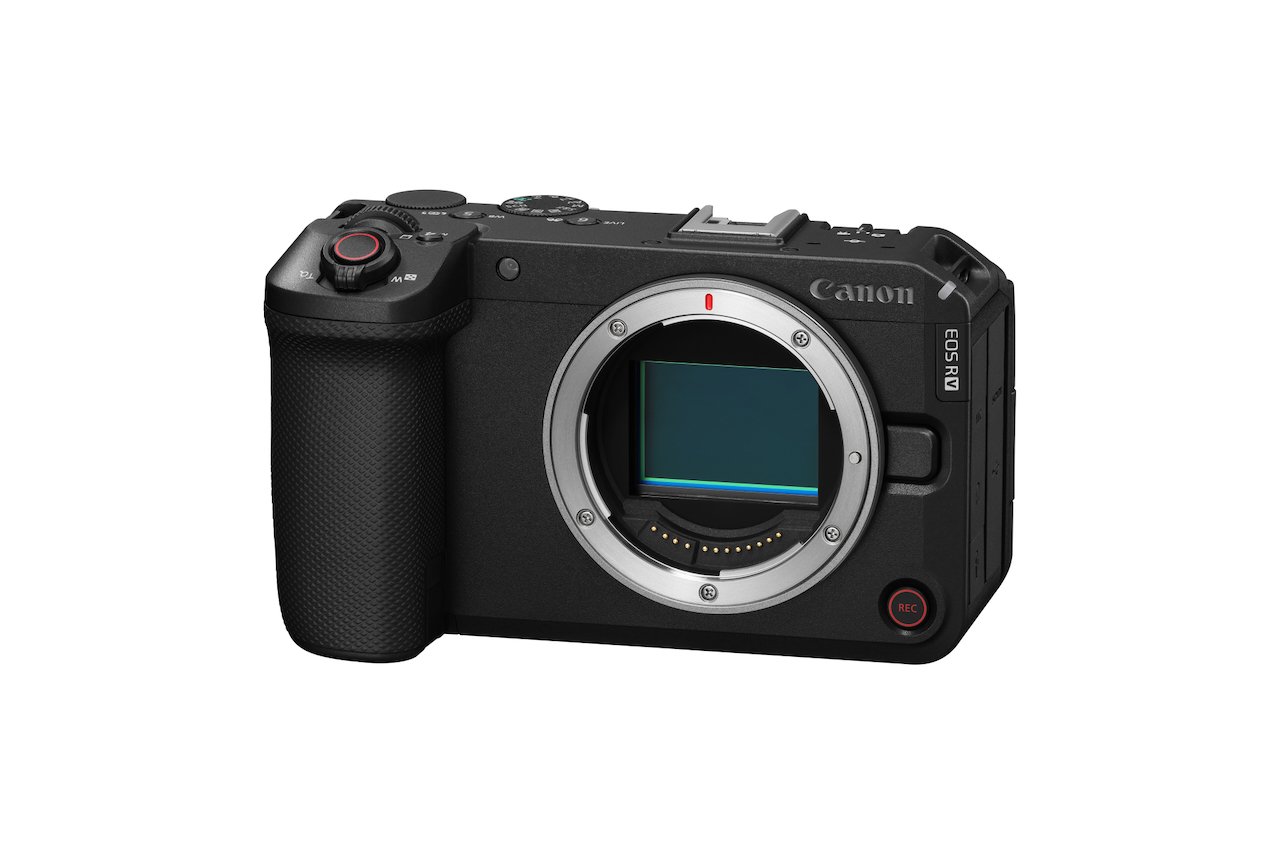 EOS R6 V body shown without the RF-S3.9mm F3.5 STM DUAL FISHEYE lens