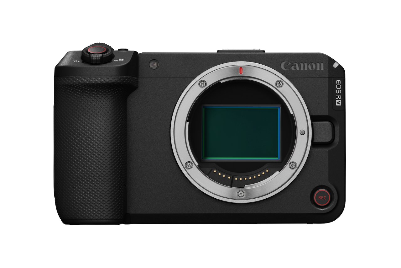 EOS R6 V body shown without the RF-S7.8mm F4 STM DUAL lens